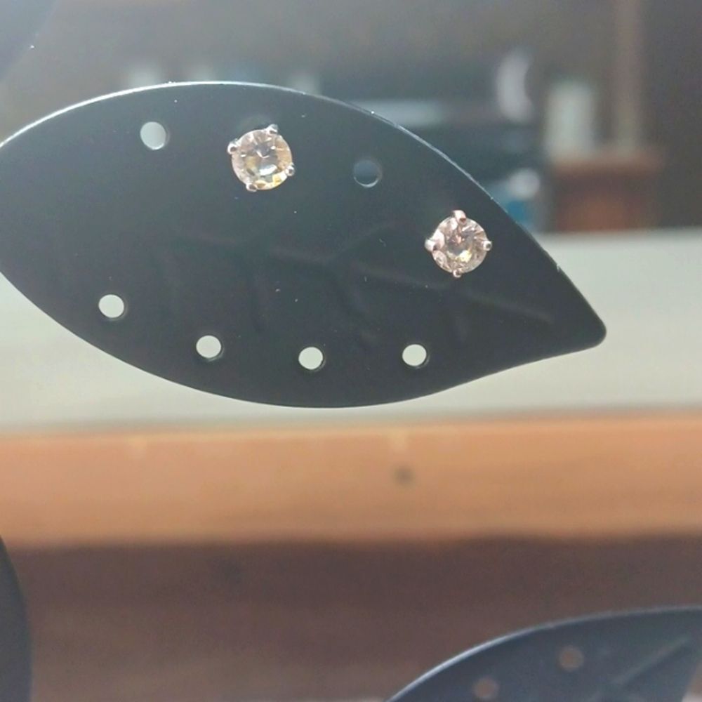 Sterling Silver 925 Cubic Zirconia 1/2 Karat Earrings